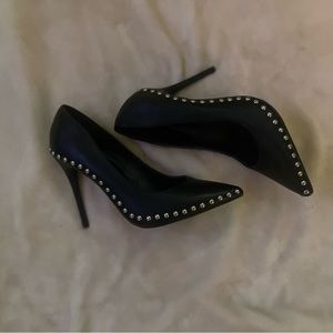 Wild Diva Black Studded Heels